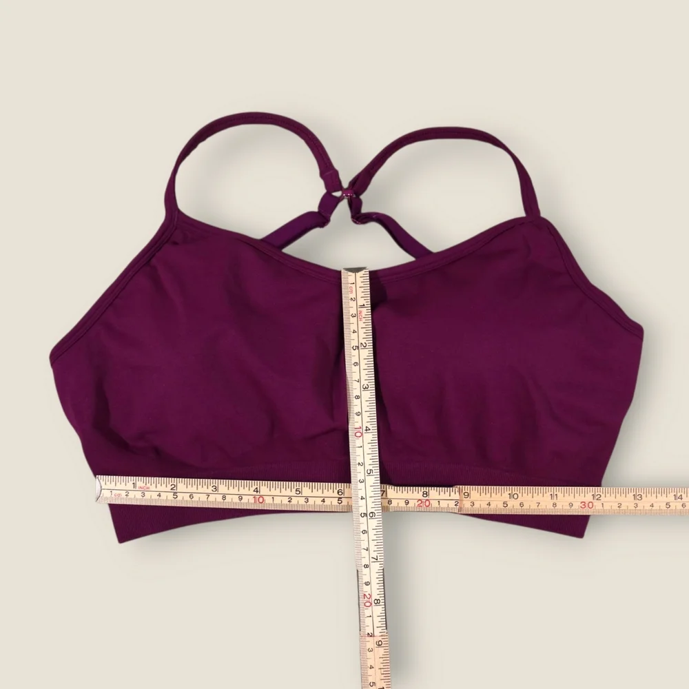 Athleta Renew Bra Size Medium Purple Burgundy Light Impact C Cup Yoga Pilates - Picture 3 of 7
